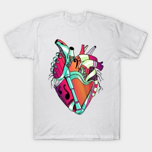 Blue Red Blend No 2 Musical Heart T-Shirt